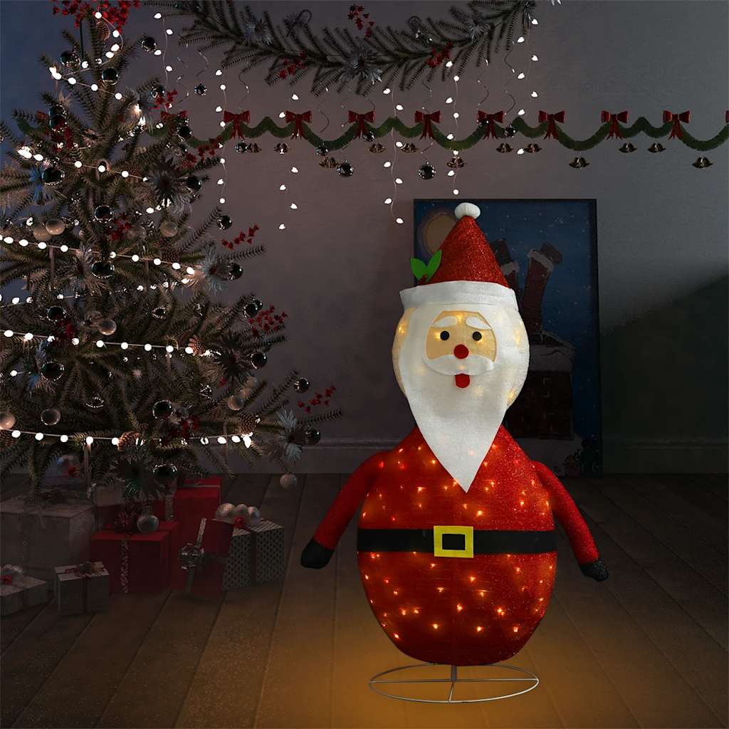 Decorazione natalizia Babbo Natale LED tessuto di lusso 120 cm