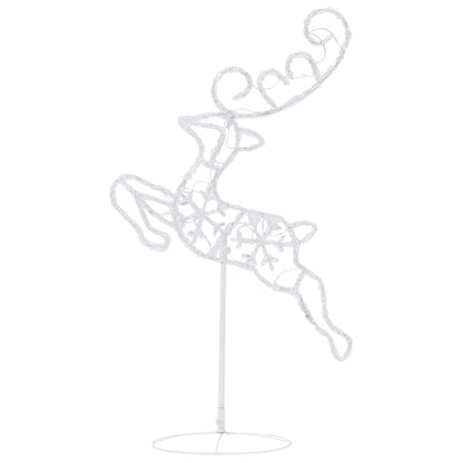 Decorazione natalizia LED renna e slitta in acrilico 260x21x87 cm blu