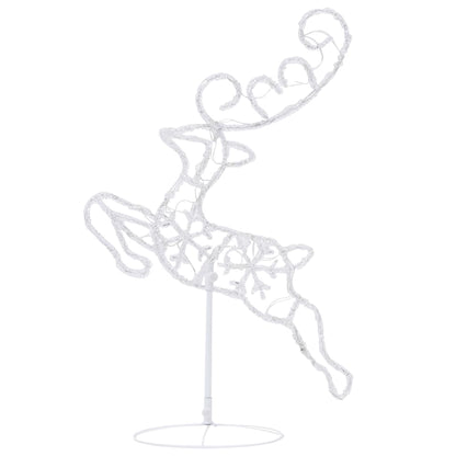 Decorazione natalizia LED renna e slitta in acrilico 260x21x87 cm blu