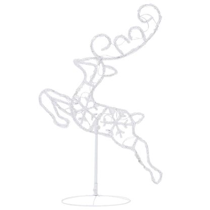 Decorazione natalizia LED renna e slitta in acrilico 260x21x87 cm colorata