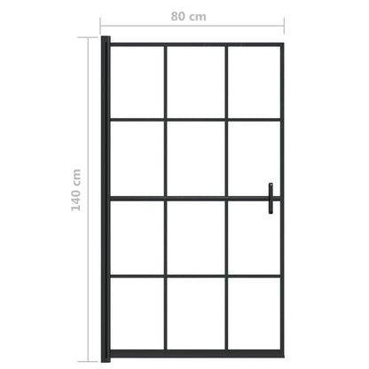 Duschkabine ESG 80x140 cm Schwarz