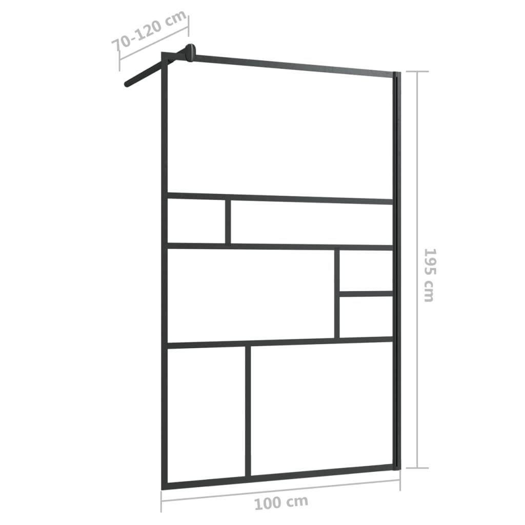 Duschwand für Begehbare Dusche mit Klarem ESG Glas 100x195 cm