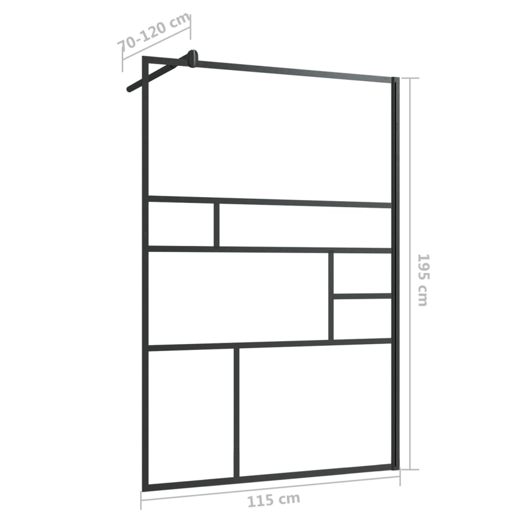 Duschwand für Begehbare Dusche mit Klarem ESG Glas 115x195 cm