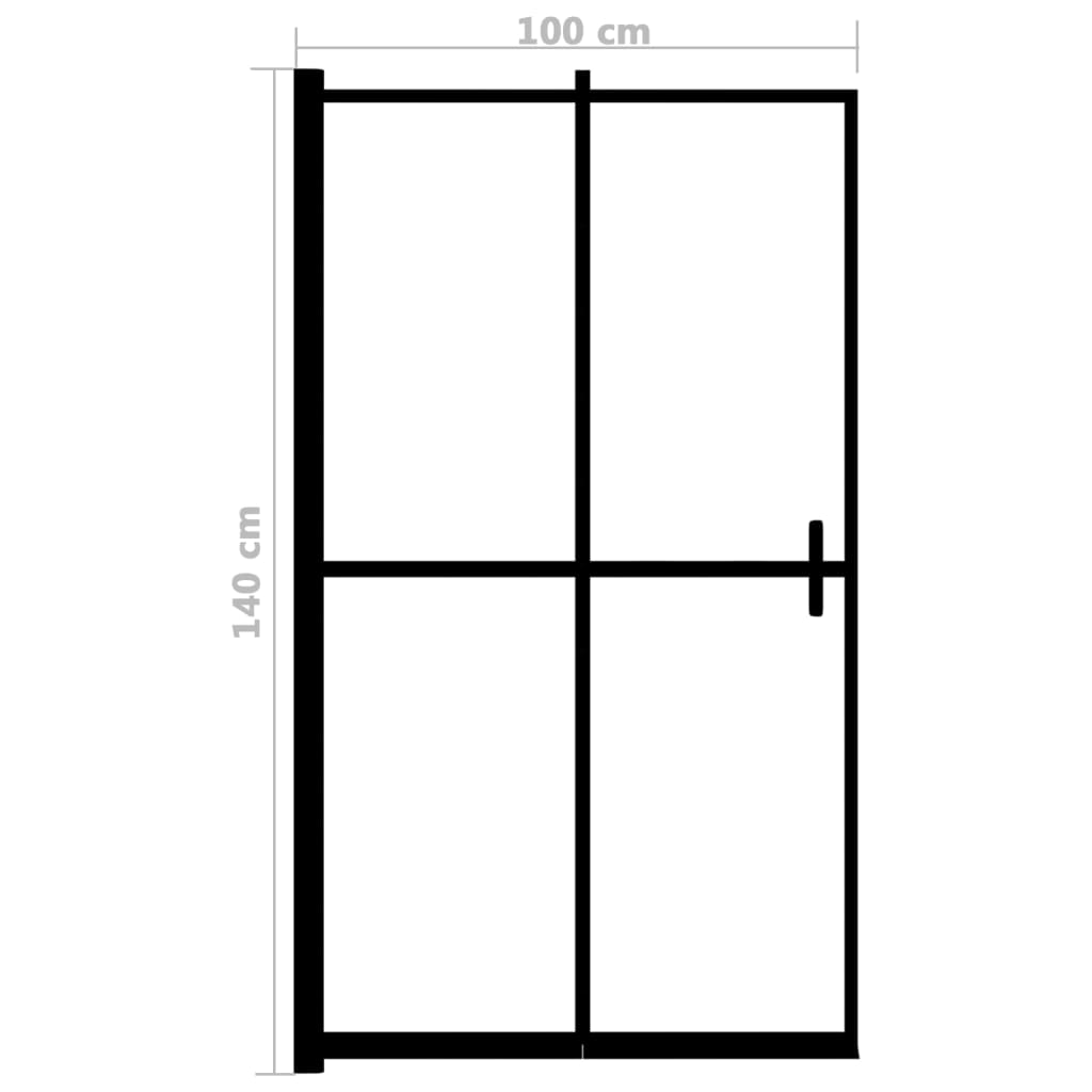 Faltbare Duschkabine ESG Schwarz 100x140 cm