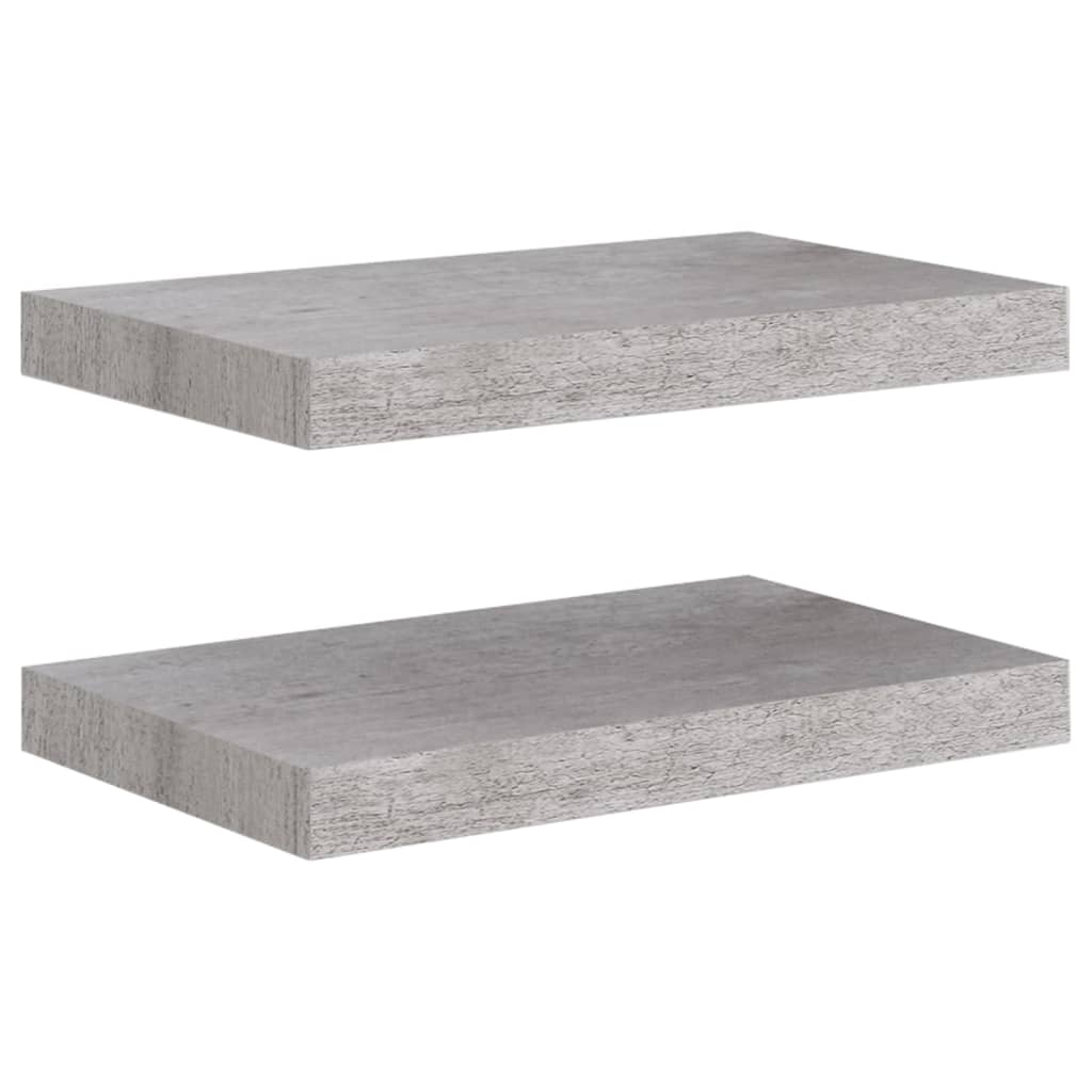 Schweberegale 2 Stk. Betongrau 40x23x3,8 cm MDF