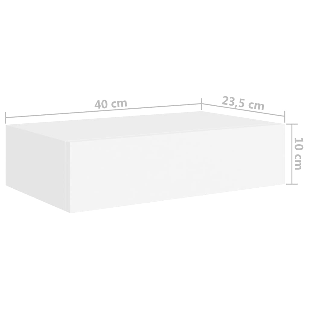 Wandregale mit Schubladen 2 Stk. Weiß 40x23,5x10 cm MDF