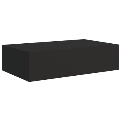 Wandregal mit Schublade Schwarz 40x23,5x10 cm MDF