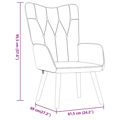 Relaxsessel mit Hocker Dunkelgrau Stoff