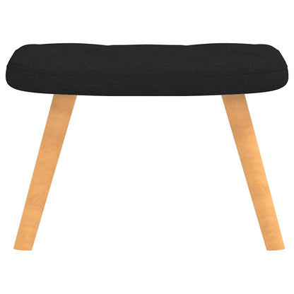 Relaxsessel mit Hocker Schwarz Stoff