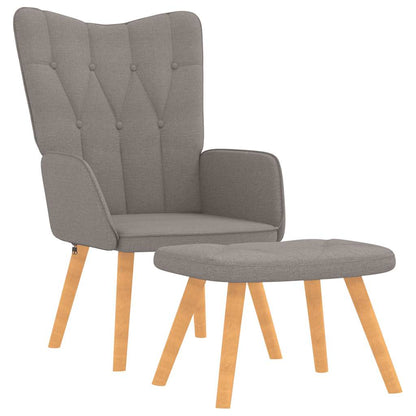 Relaxsessel mit Hocker Taupe Stoff