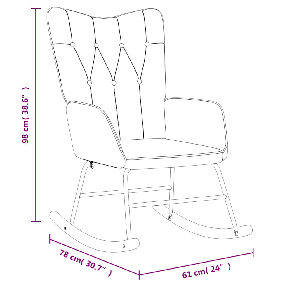 Schaukelsessel mit Hocker Braun Stoff