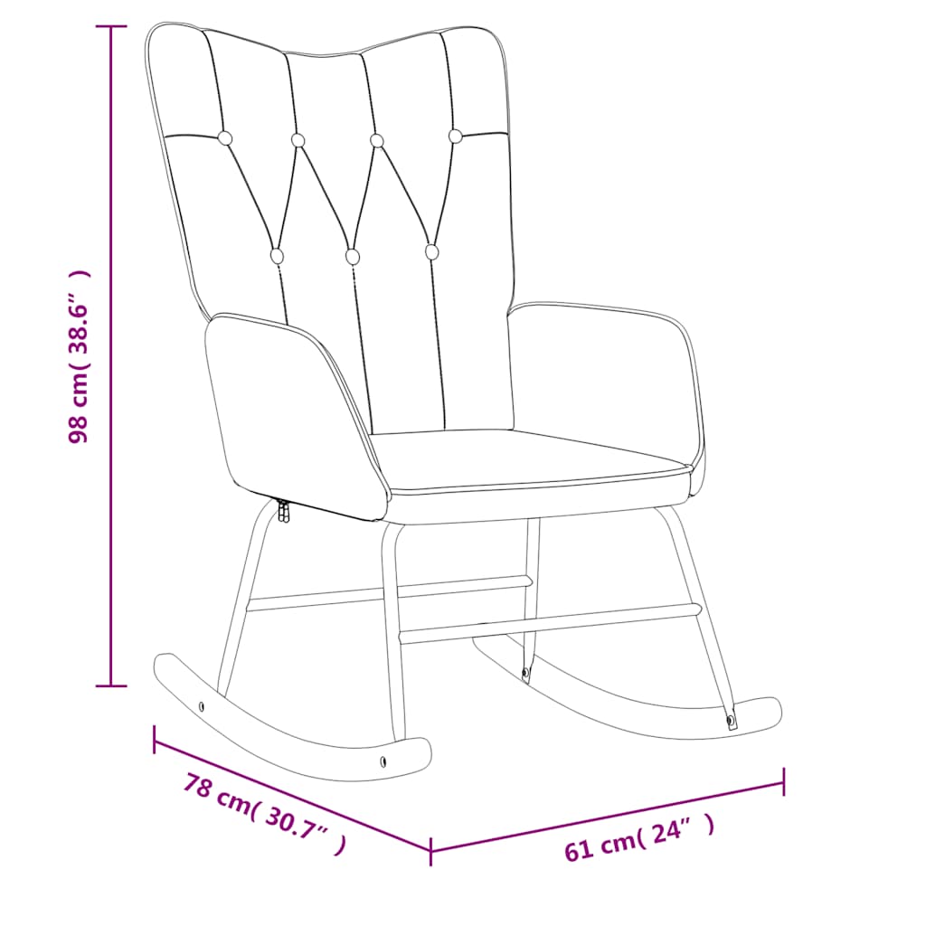 Schaukelsessel mit Hocker Blau Stoff