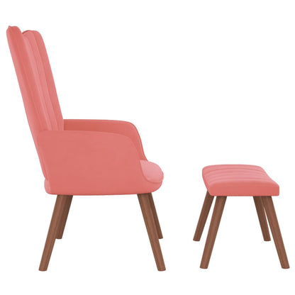 Relaxsessel mit Hocker Rosa Samt