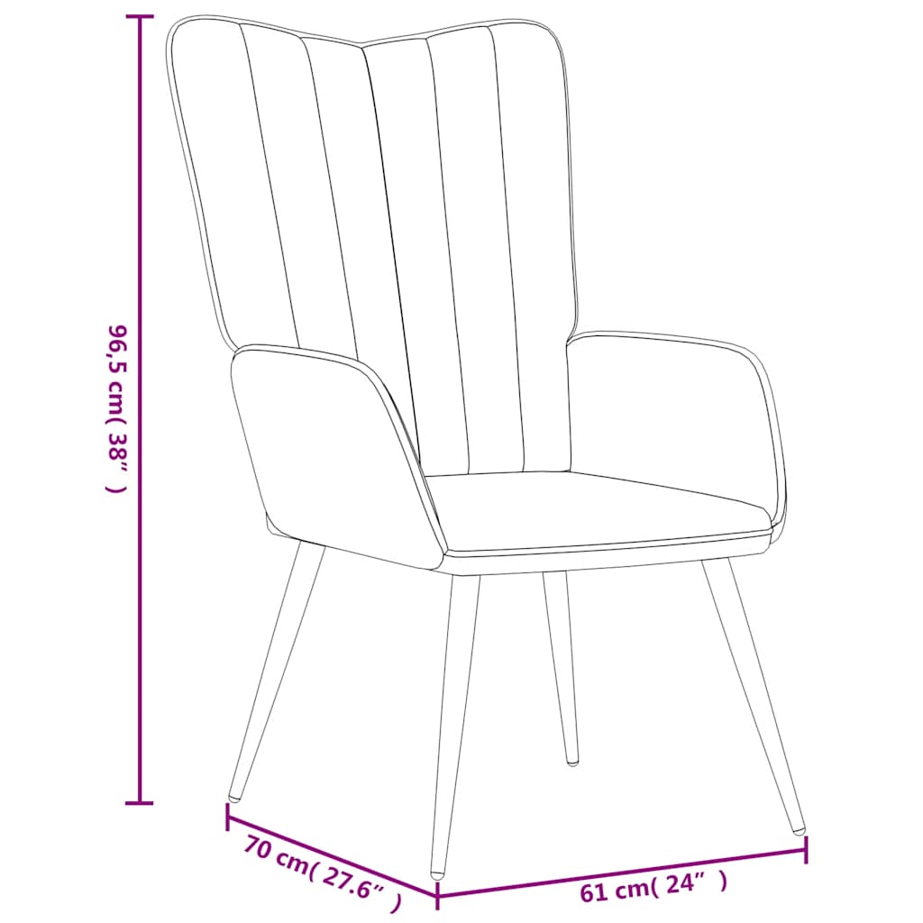 Relaxsessel mit Hocker Hellgrau Samt