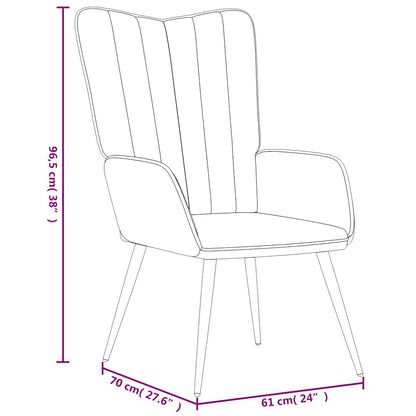 Relaxsessel mit Hocker Hellgrau Samt