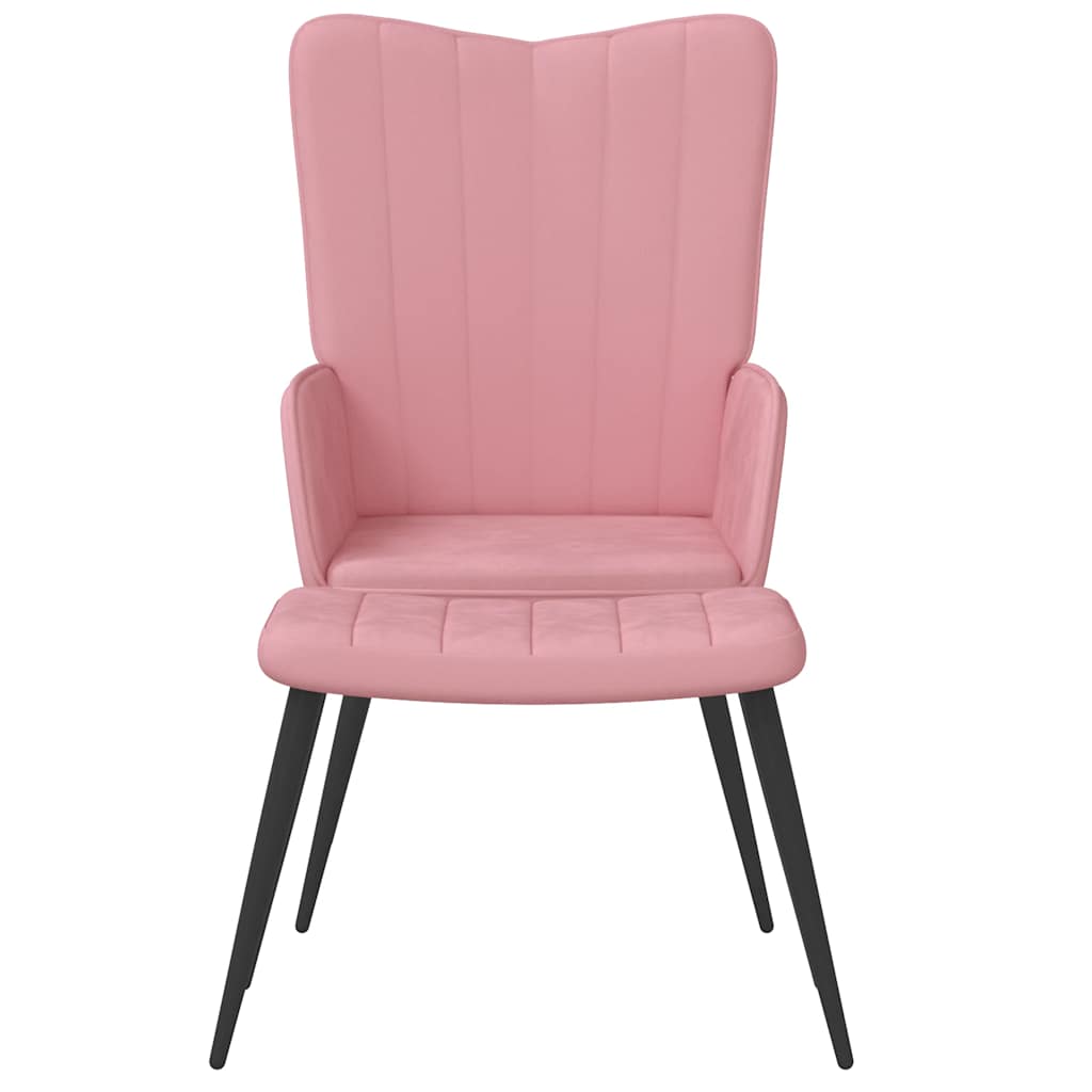 Relaxsessel mit Hocker Rosa Samt