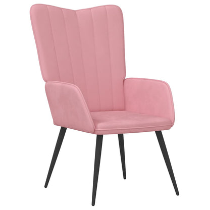 Relaxsessel mit Hocker Rosa Samt