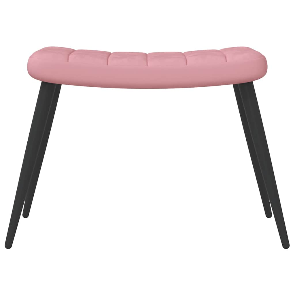 Relaxsessel mit Hocker Rosa Samt