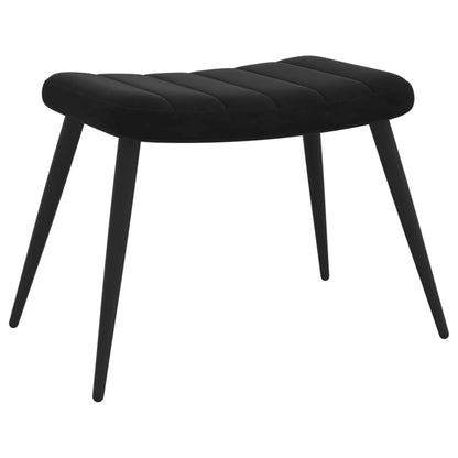 Relaxsessel mit Hocker Schwarz Samt