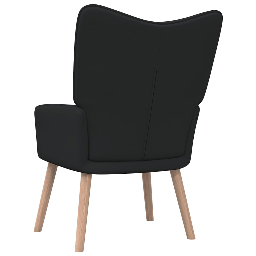 Relaxsessel mit Hocker Schwarz Stoff