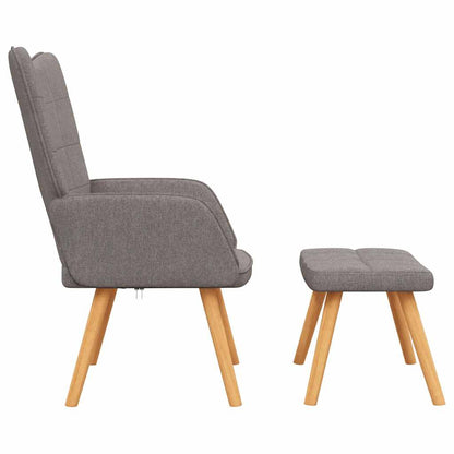 Relaxsessel mit Hocker Taupe Stoff