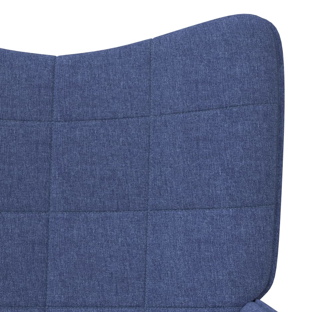 Relaxsessel mit Hocker Blau Stoff