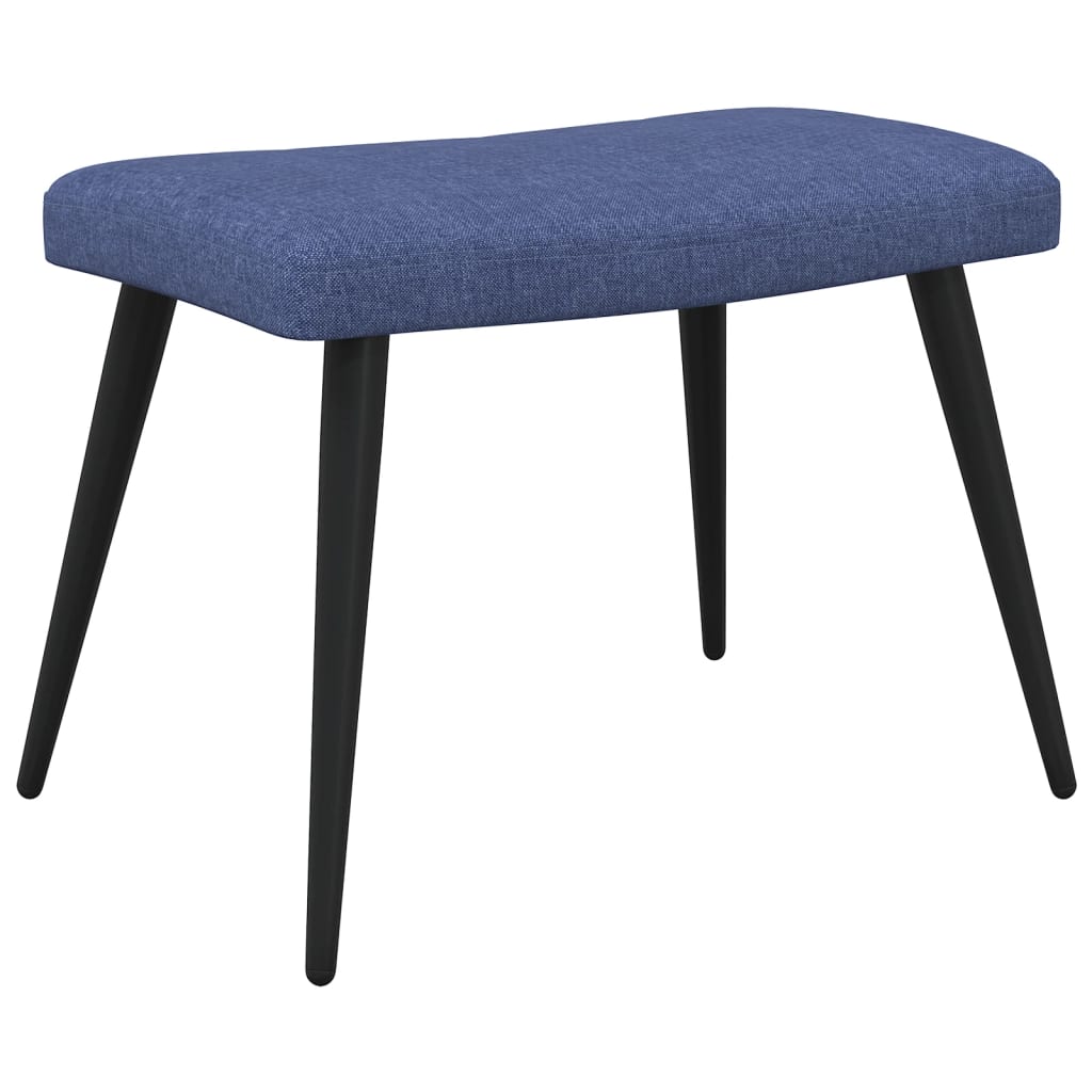 Relaxsessel mit Hocker Blau Stoff