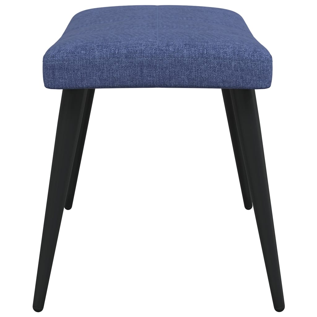 Relaxsessel mit Hocker Blau Stoff