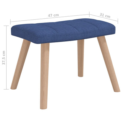 Schaukelsessel mit Hocker Blau Stoff