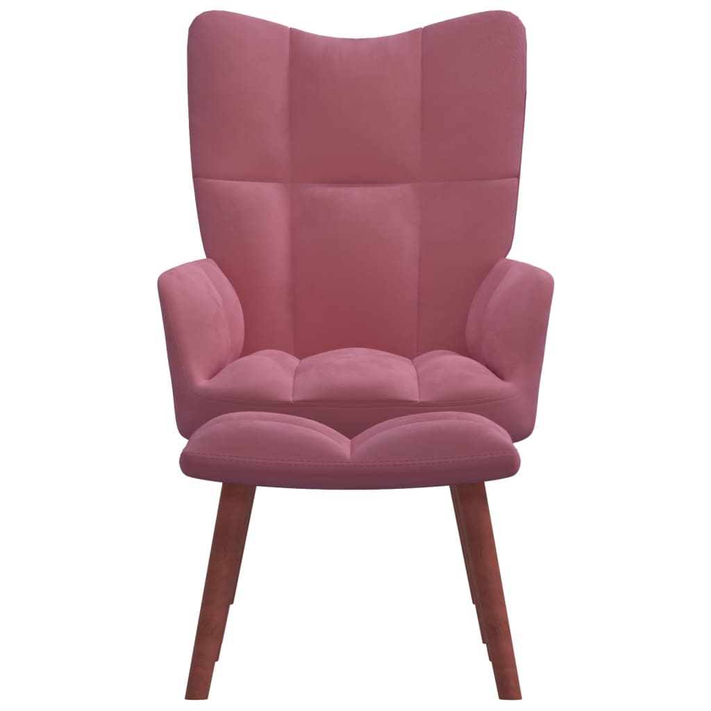 Relaxsessel mit Hocker Rosa Samt