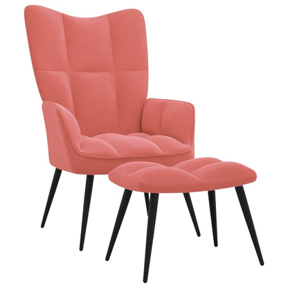 Relaxsessel mit Hocker Rosa Samt