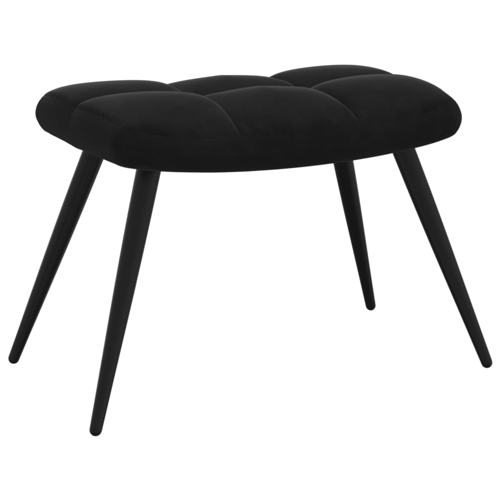 Relaxsessel mit Hocker Schwarz Samt