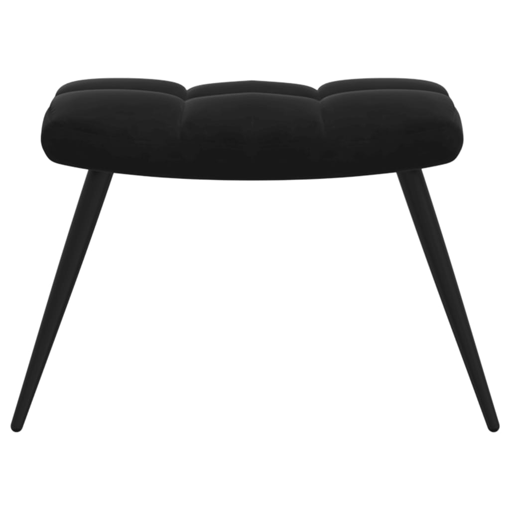 Relaxsessel mit Hocker Schwarz Samt