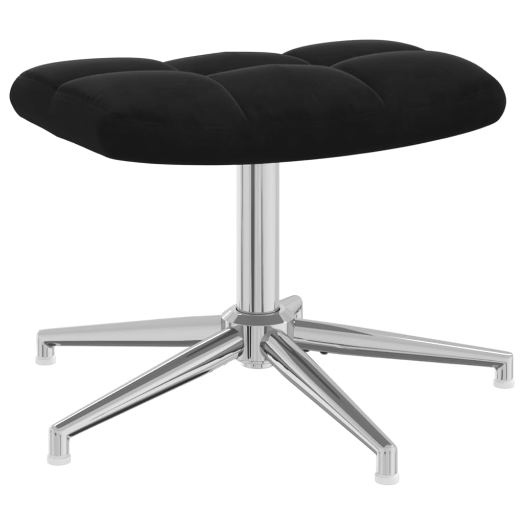 Relaxsessel mit Hocker Schwarz Samt