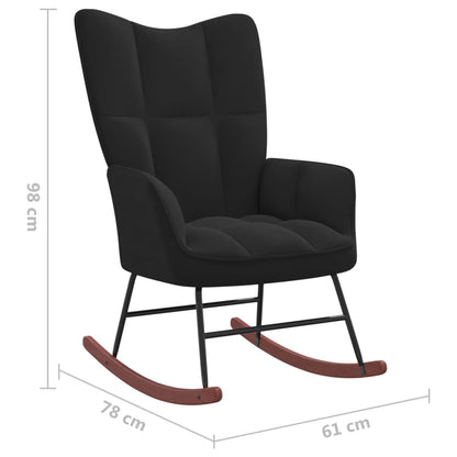 Schaukelstuhl Schwarz Samt