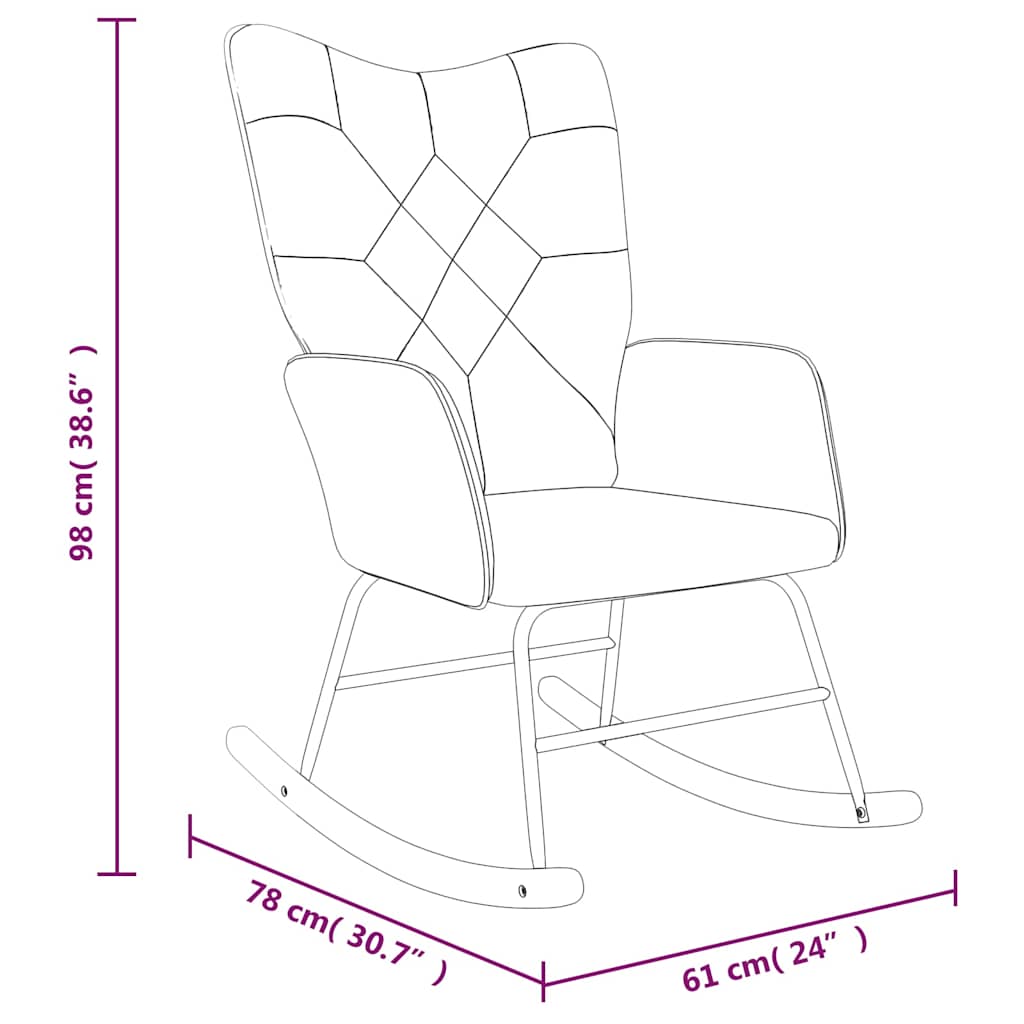 Schaukelsessel mit Hocker Patchwork Stoff