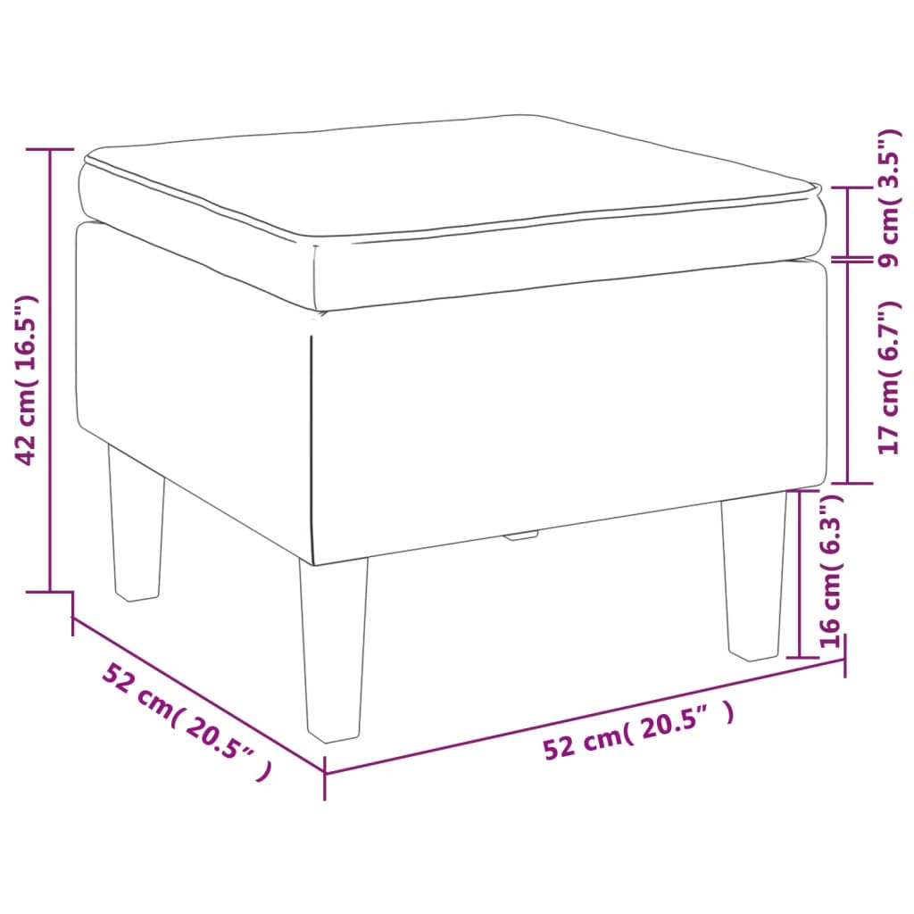 Hocker mit Holzbeinen Dunkelgrau Samt