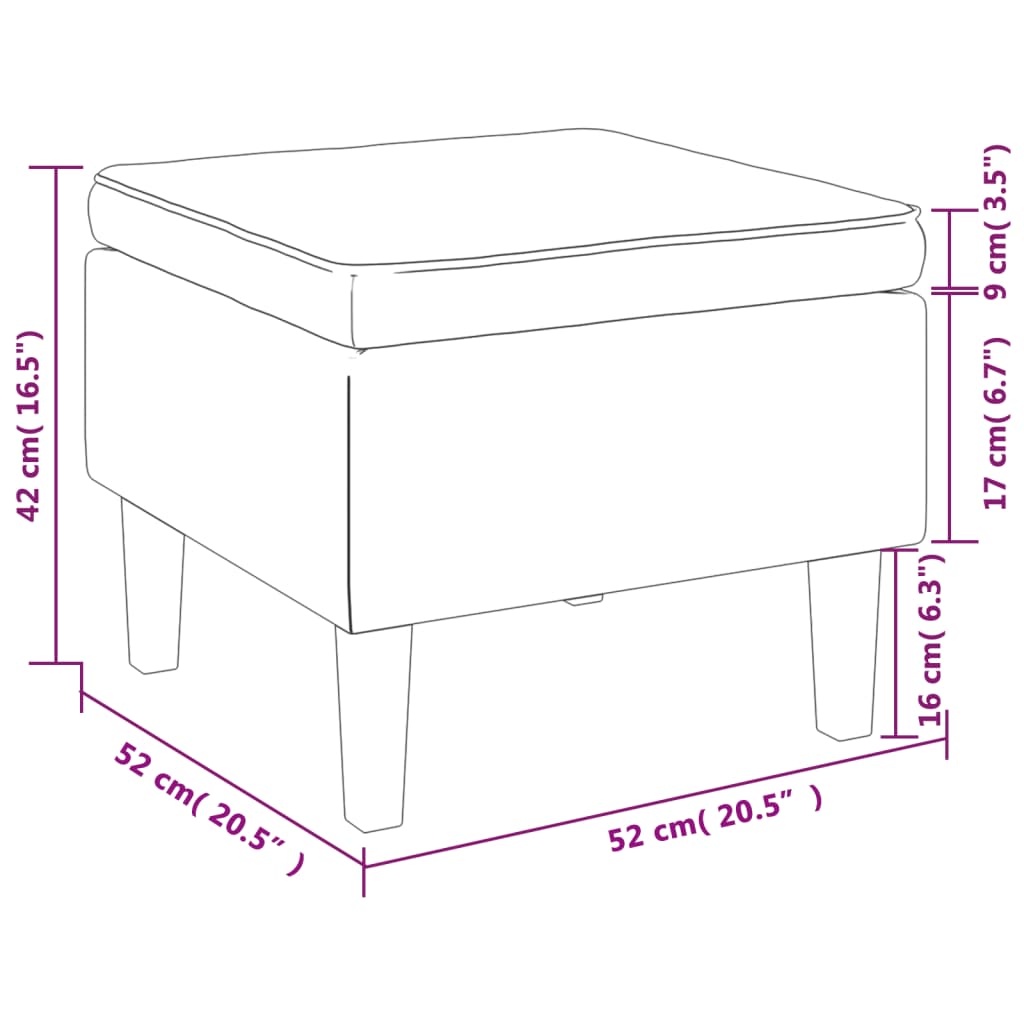 Hocker mit Holzbeinen Weinrot Samt