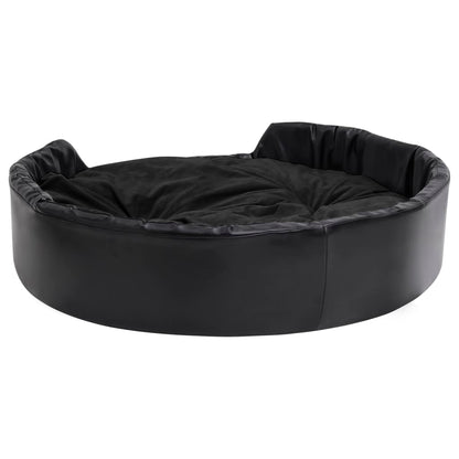Hundebett Schwarz 99x89x21 cm Plüsch und Kunstleder