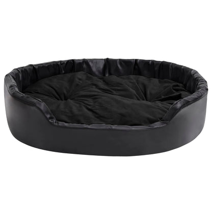Hundebett Schwarz 99x89x21 cm Plüsch und Kunstleder