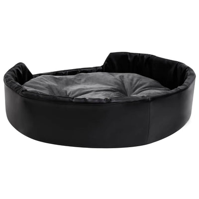 Hundebett Schwarz-Dunkelgrau 90x79x20 cm Plüsch und Kunstleder