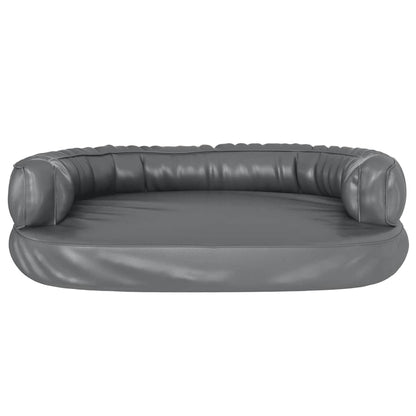Hundebett Ergonomisch Schaumstoff Grau 75x53 cm Kunstleder
