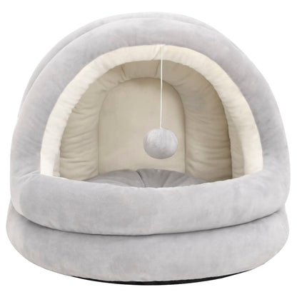 Katzenbett 40x40x35 cm Grau und Creme