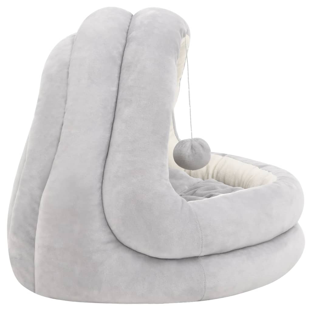Katzenbett 40x40x35 cm Grau und Creme