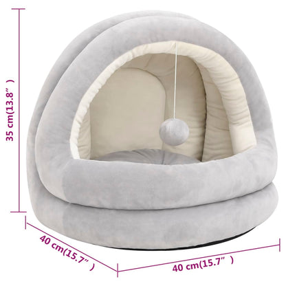 Katzenbett 40x40x35 cm Grau und Creme