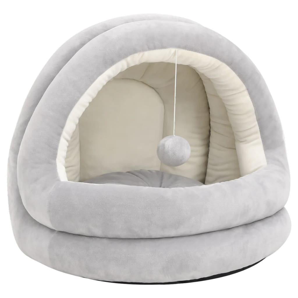Katzenbett 50x50x45 cm Grau und Creme