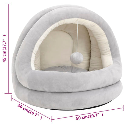 Katzenbett 50x50x45 cm Grau und Creme
