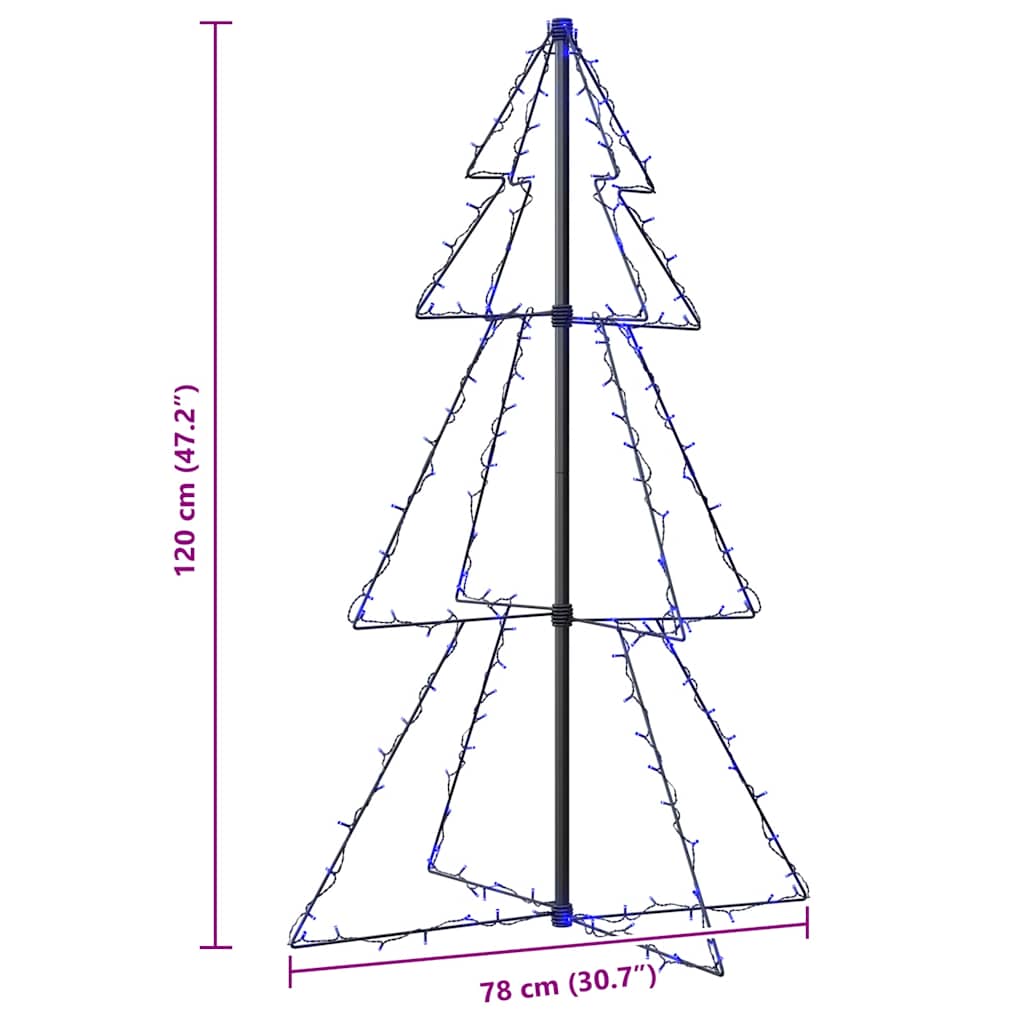 Weihnachtsbaum in Kegelform 160 LEDs Indoor & Outdoor 78x120 cm