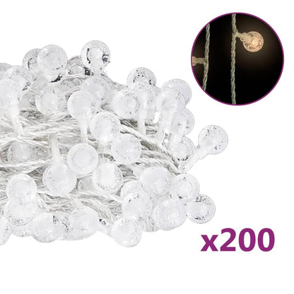 Lichterkette Kugeln 20 m 200 LED Warmweiß 8 Funktionen