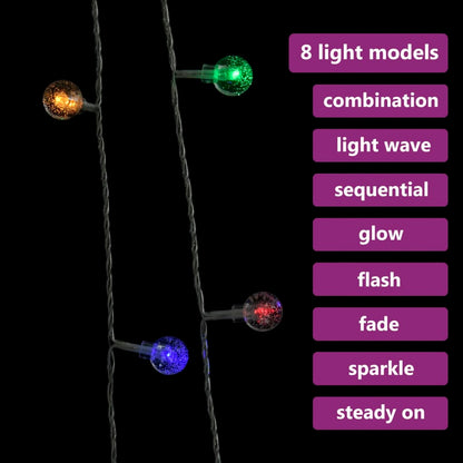 Lichterkette Kugeln 20 m 200 LED Mehrfarbig 8 Funktionen